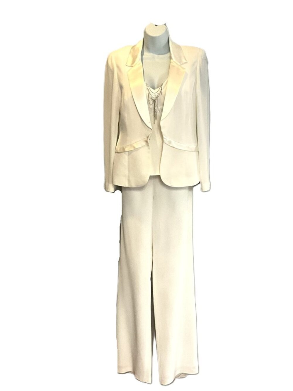 GFFD GRUPPO DEBUT de PASSION Ivory 3Piece Pant Suit US10 EU44 Italy